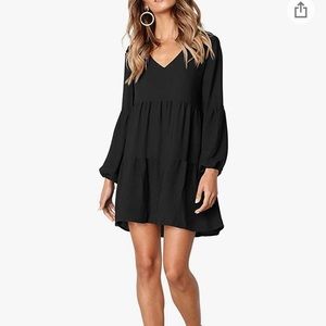 Black babydoll vneck dress